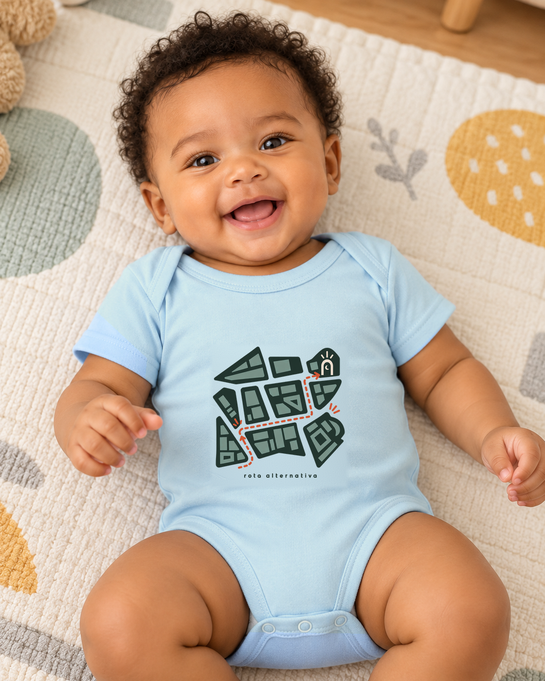 Plano de Emergência — body infantil Entrevoltas — bebê — azul bebê — lifestyle