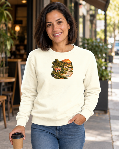Último Quilômetro — suéter Entrevoltas — modelo feminino — off white — lifestyle