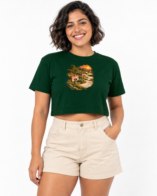 Último Quilômetro — cropped Entrevoltas — modelo feminino — verde — estúdio