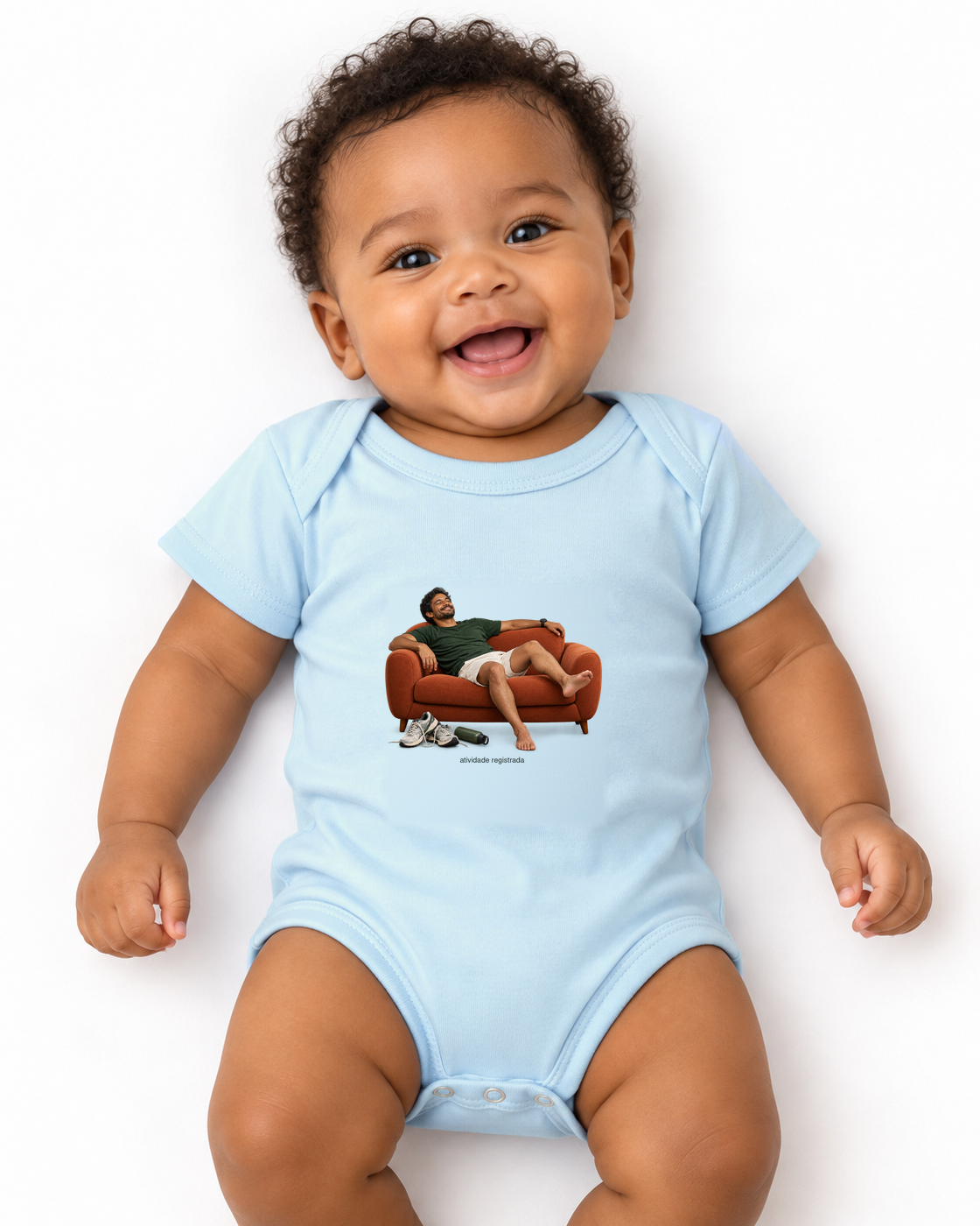 Recuperação Ativa — body infantil Entrevoltas — bebê — azul bebê — estúdio
