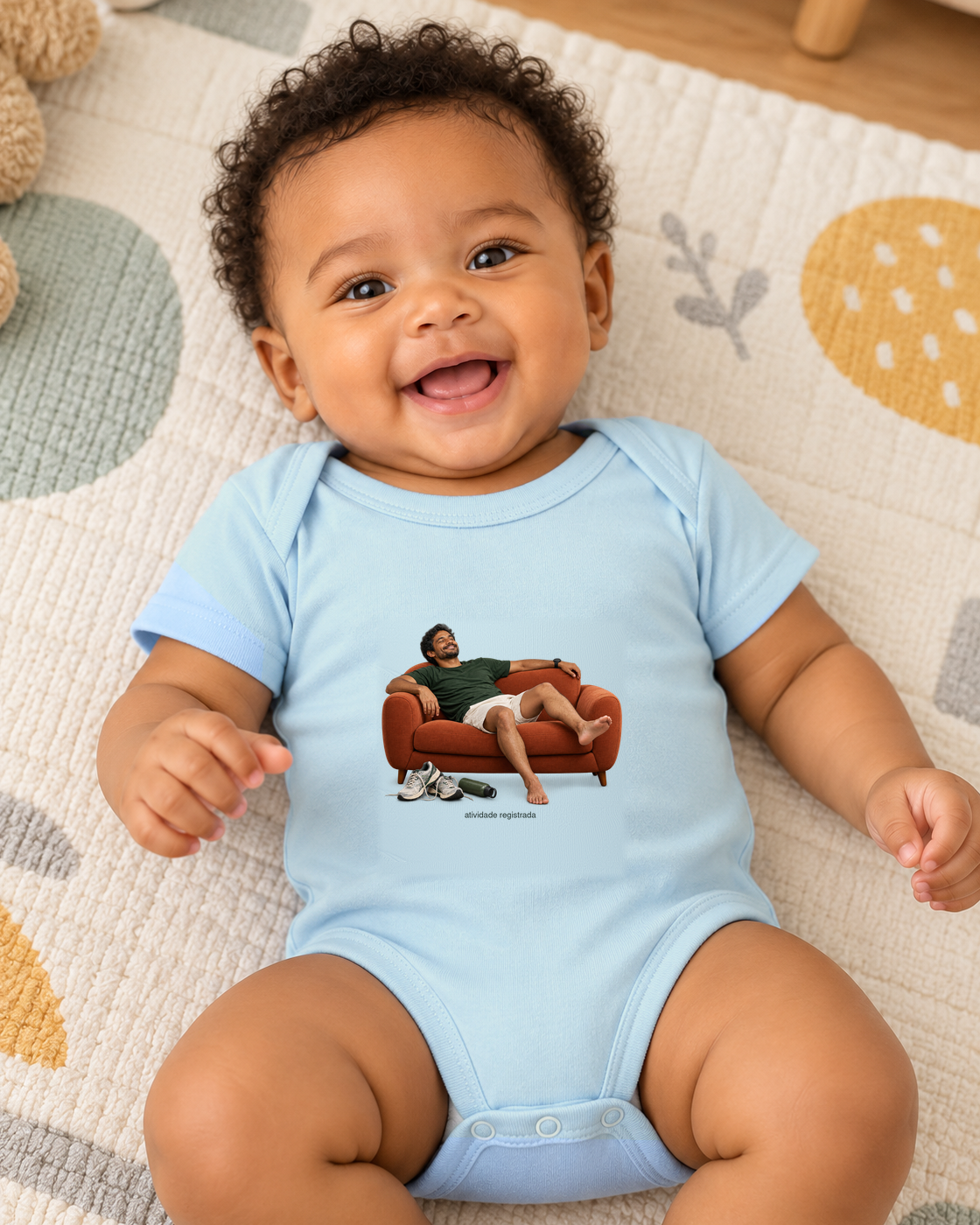 Recuperação Ativa — body infantil Entrevoltas — bebê — azul bebê — lifestyle