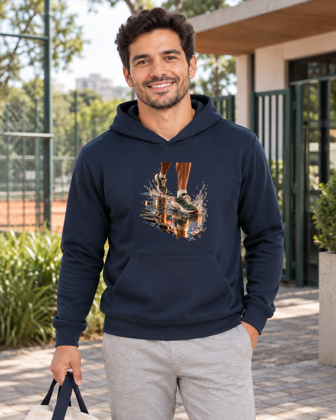 Depois da Chuva — hoodie moletom Entrevoltas — modelo masculino — marinho — lifestyle