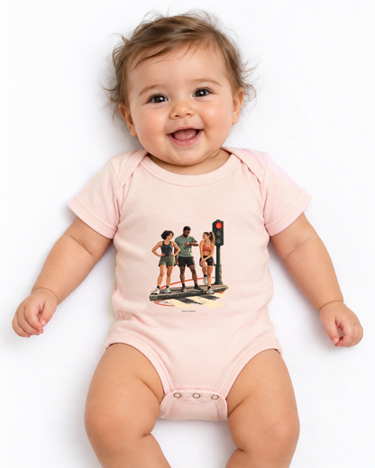 Semáforo Vermelho — body infantil Entrevoltas — bebê — rosa bebê — estúdio