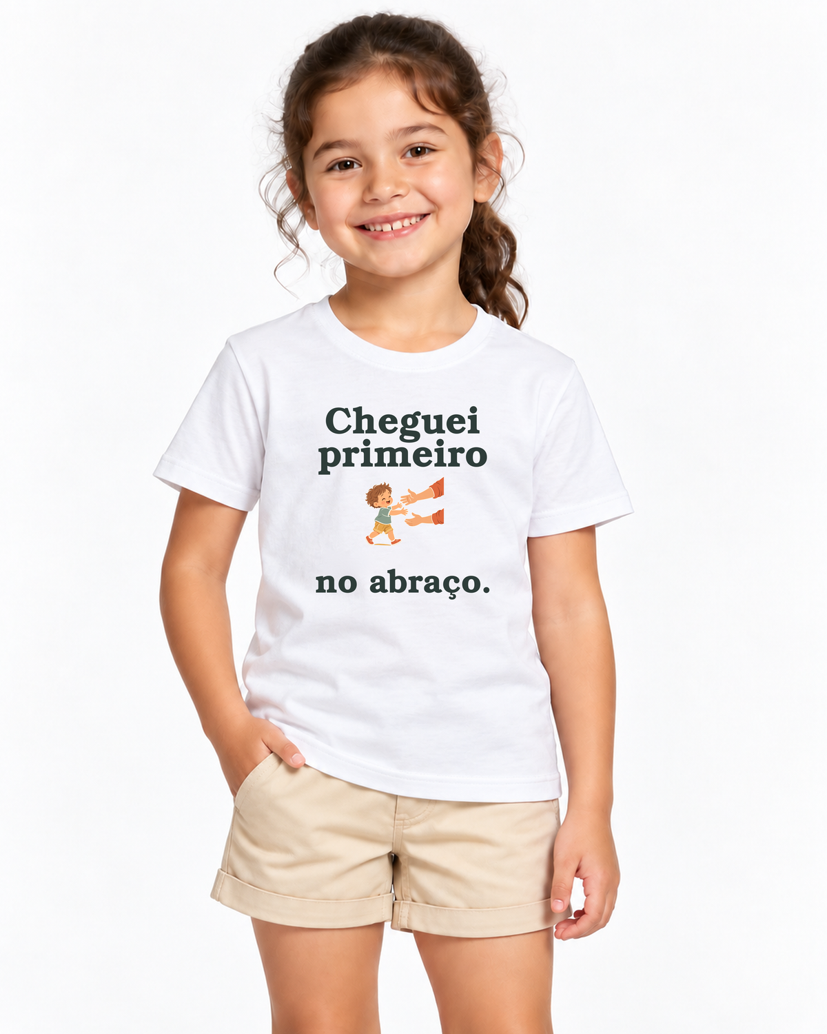 Camiseta Infantil Primeiro no Carinho — editorial IMG02