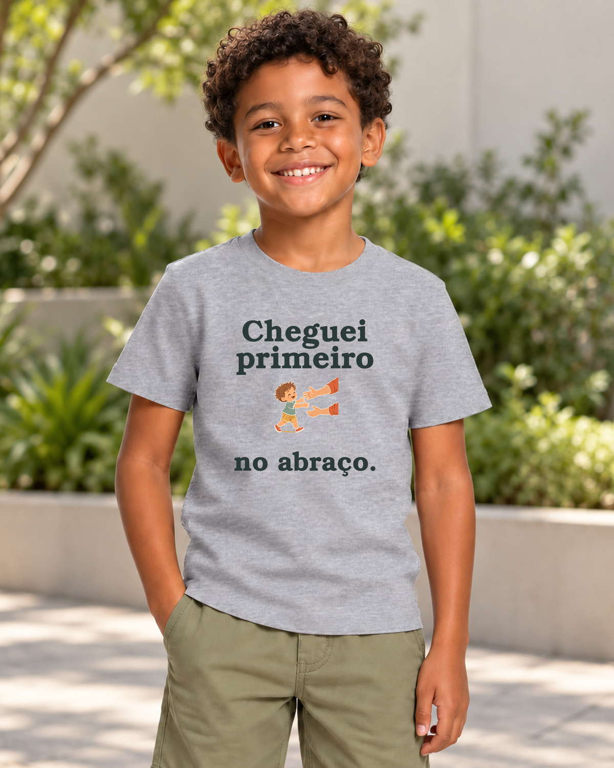 Camiseta Infantil Primeiro no Carinho — editorial IMG03