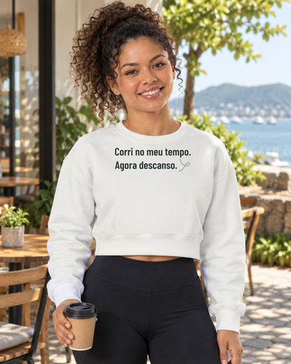 Cropped Moletom - Feito e Descansado