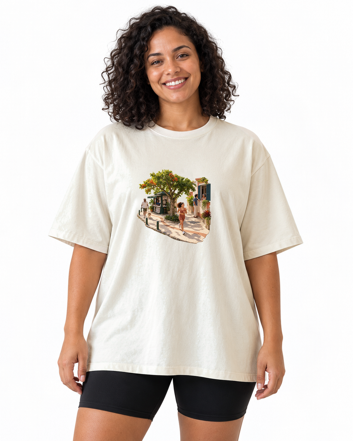 Calçada Viva — Camiseta Oversized Entrevoltas — feminino — off white — estúdio