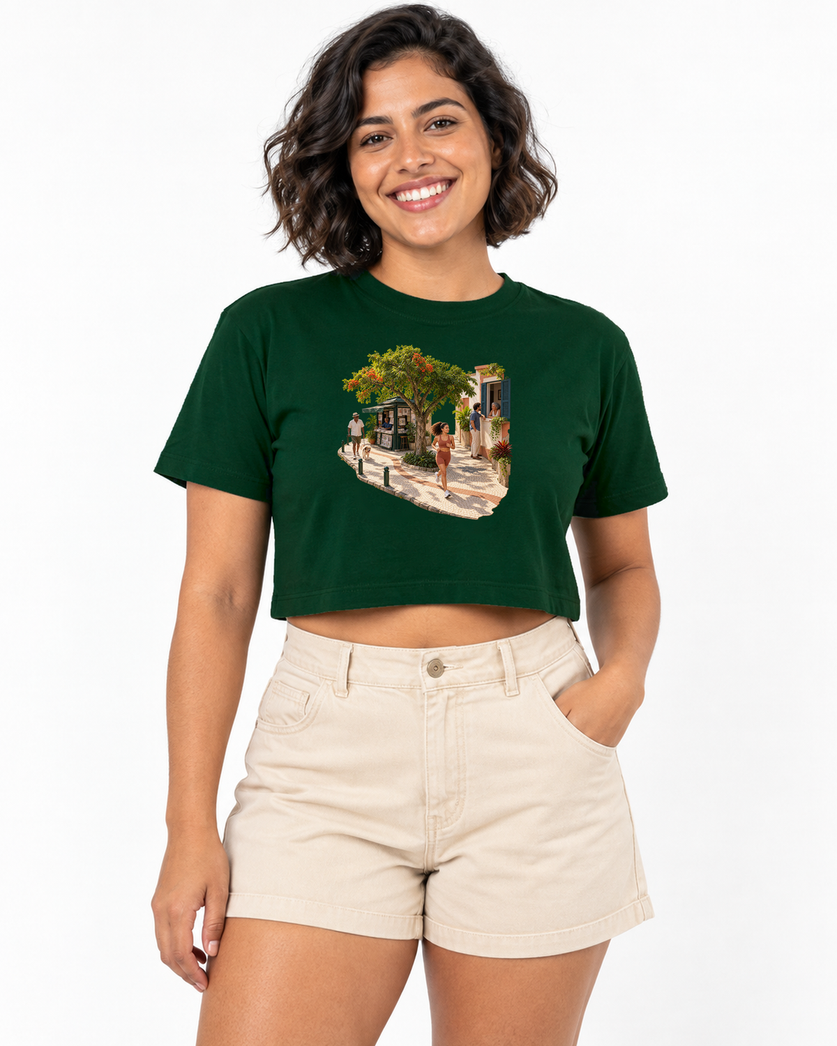 Calçada Viva — Cropped Entrevoltas — feminino — verde — estúdio