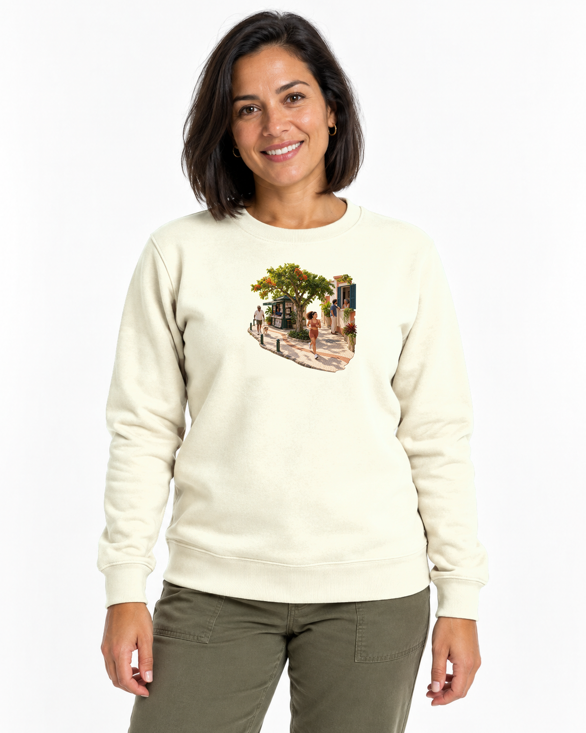 Calçada Viva — Suéter Moletom Entrevoltas — feminino — off white — estúdio