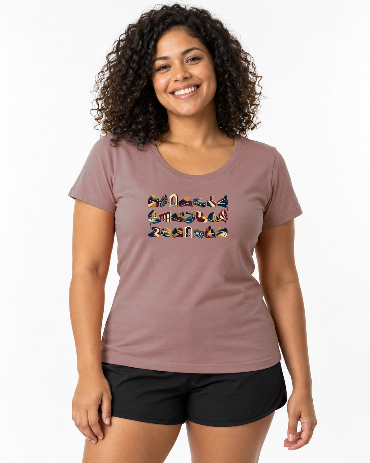 Camiseta Unissex - Meia História, cor Rosa, modelo feminino, estúdio