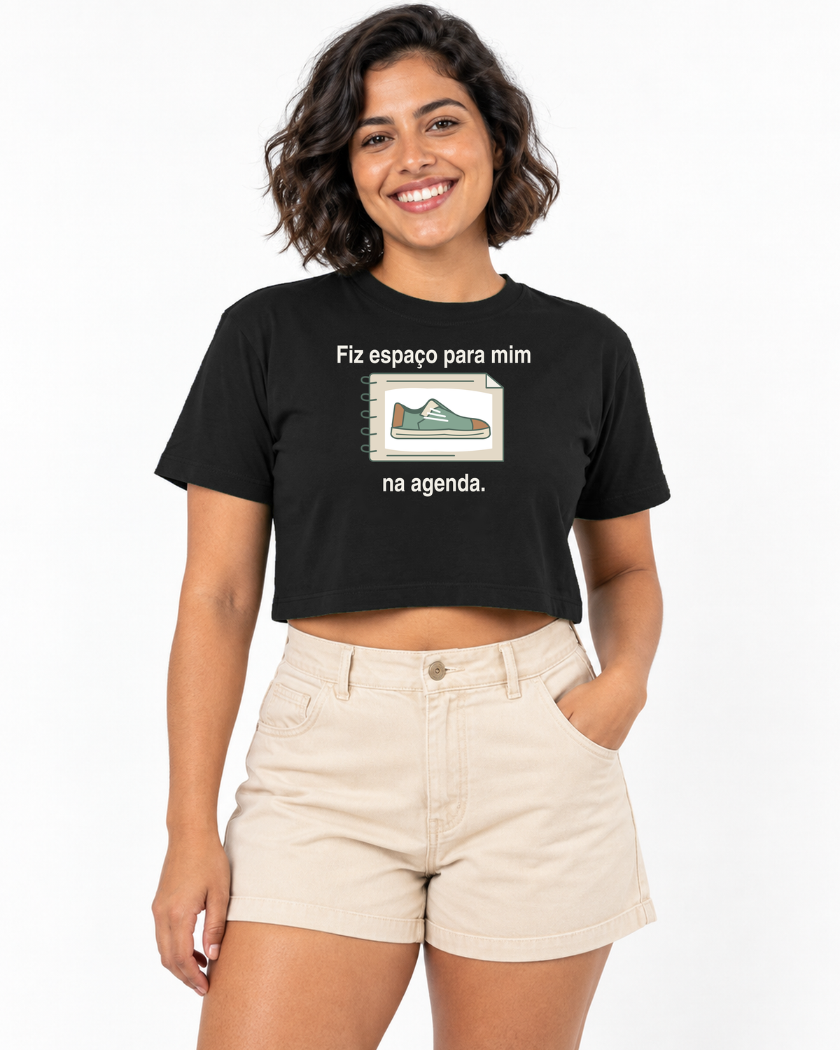 Cropped - Agenda com Espaço — foto com modelo.
