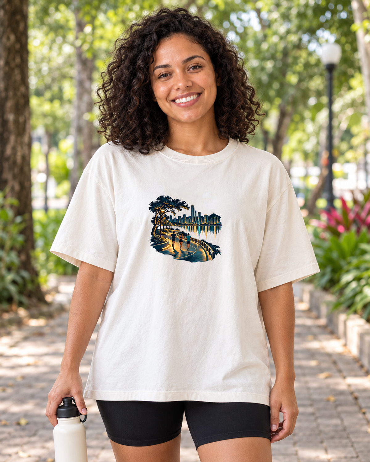 Camiseta Oversized - Noite Refletiva — foto com modelo