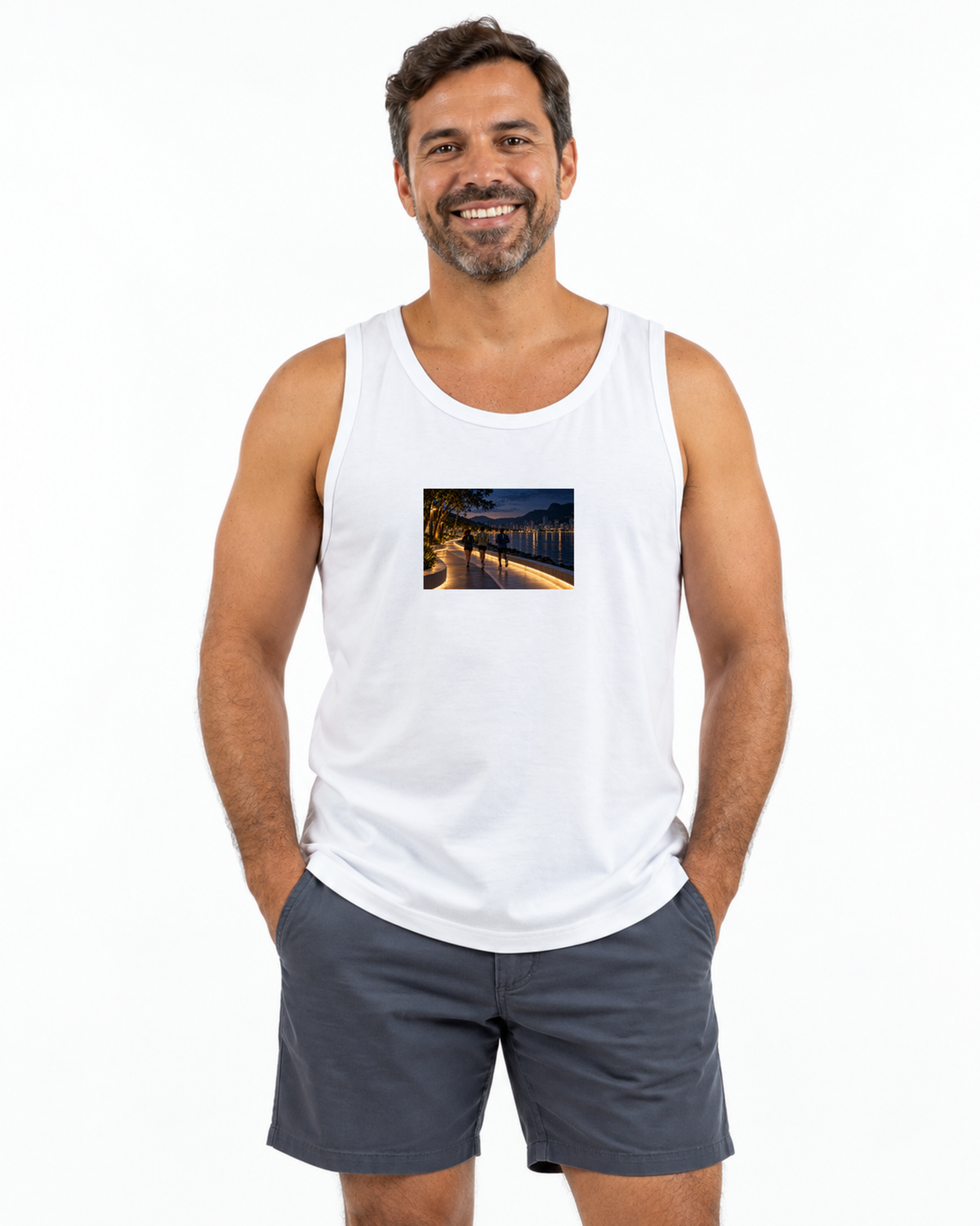 Regata Unissex - Noite Refletiva — foto com modelo