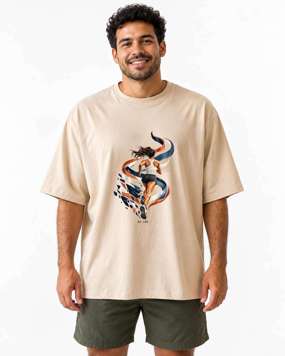 Camiseta Oversized - Dentro da Maratona — foto com modelo