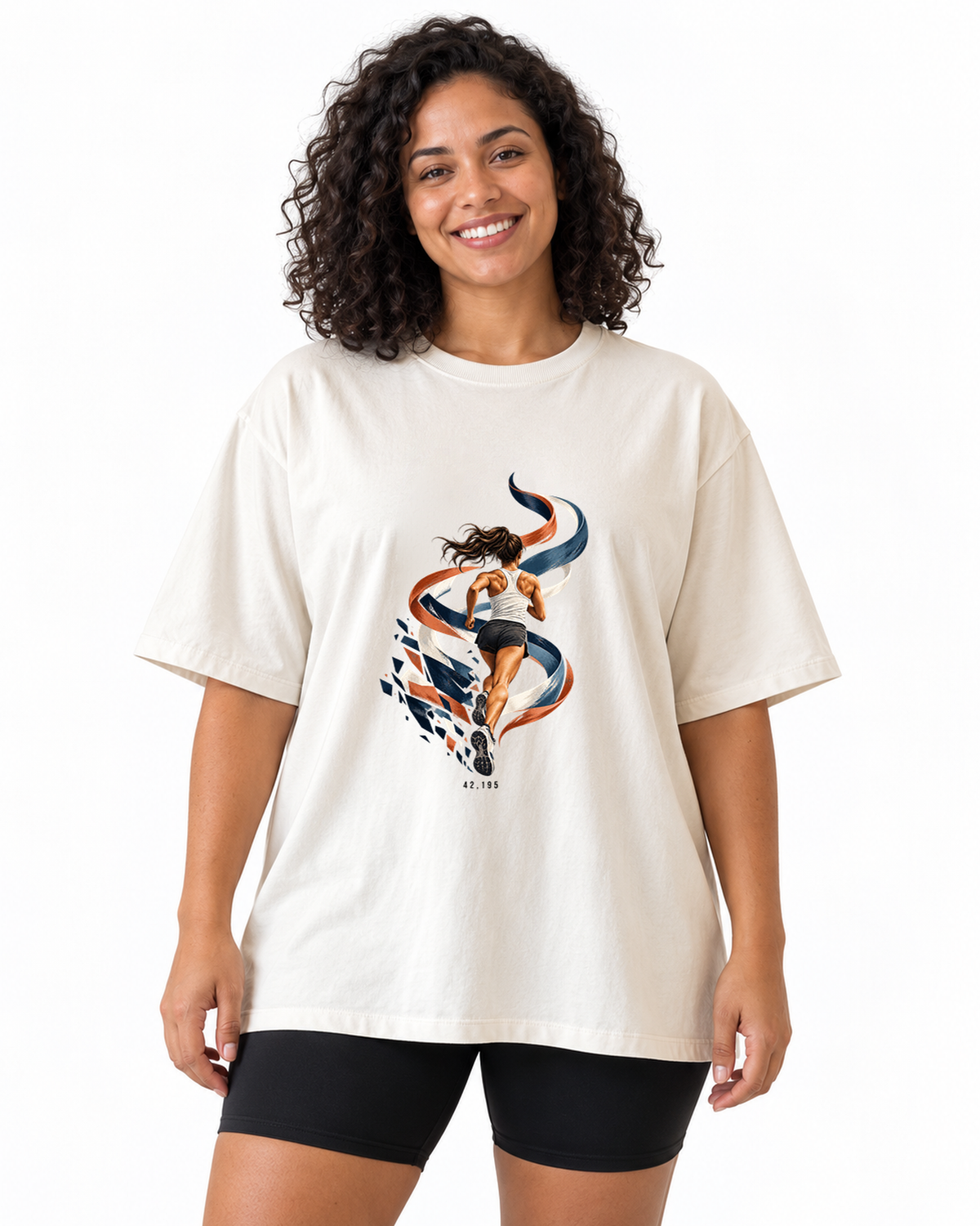 Camiseta Oversized - Dentro da Maratona — foto com modelo