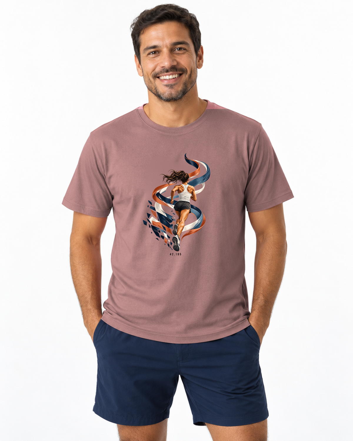 Camiseta Unissex - Dentro da Maratona — foto com modelo.