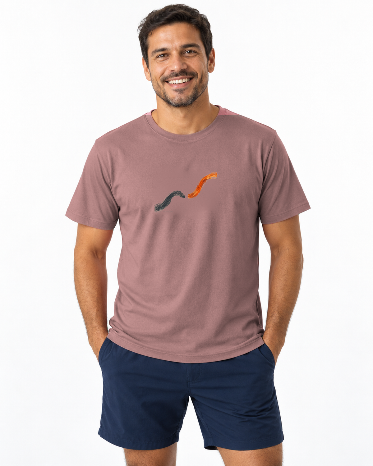 Camiseta Unissex - Voltei a Correr — foto com modelo.