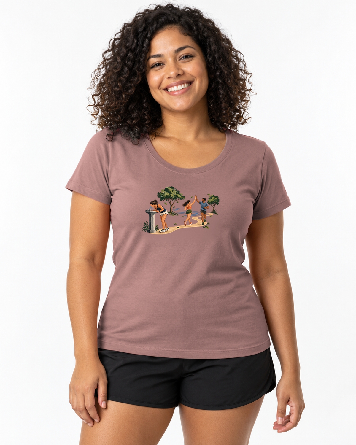 Camiseta Unissex - Primeiro Longão — foto com modelo.