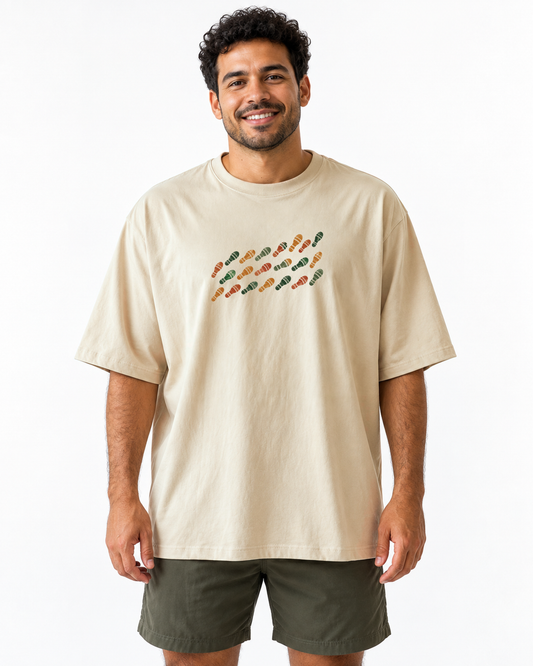 Camiseta Oversized - Passos que Ficaram - IMG01 - Areia