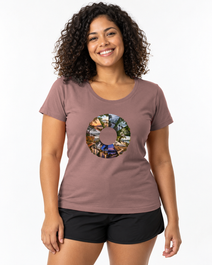 Camiseta Unissex - Um Ano em Movimento — foto com modelo.