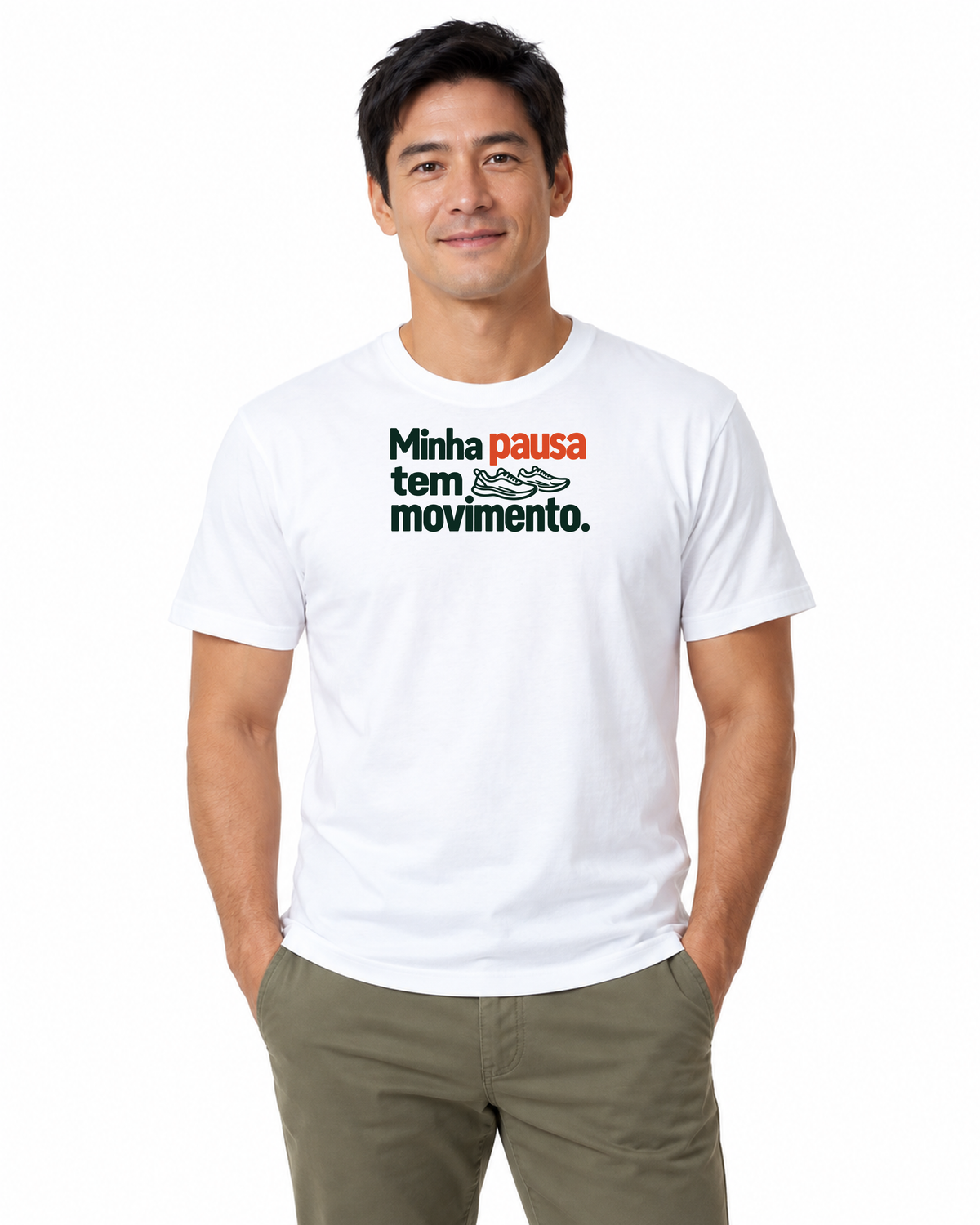 Camiseta Algodão Peruano - Pausa em Movimento - IMG01 - Branca