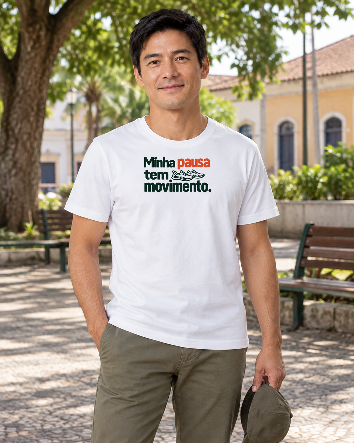 Camiseta Algodão Peruano - Pausa em Movimento - IMG03 - Branca