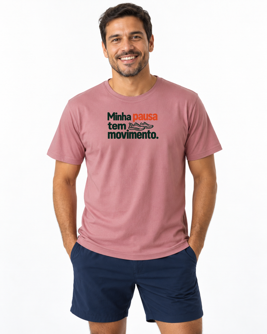 Camiseta Unissex - Pausa em Movimento - IMG01 - Rosa