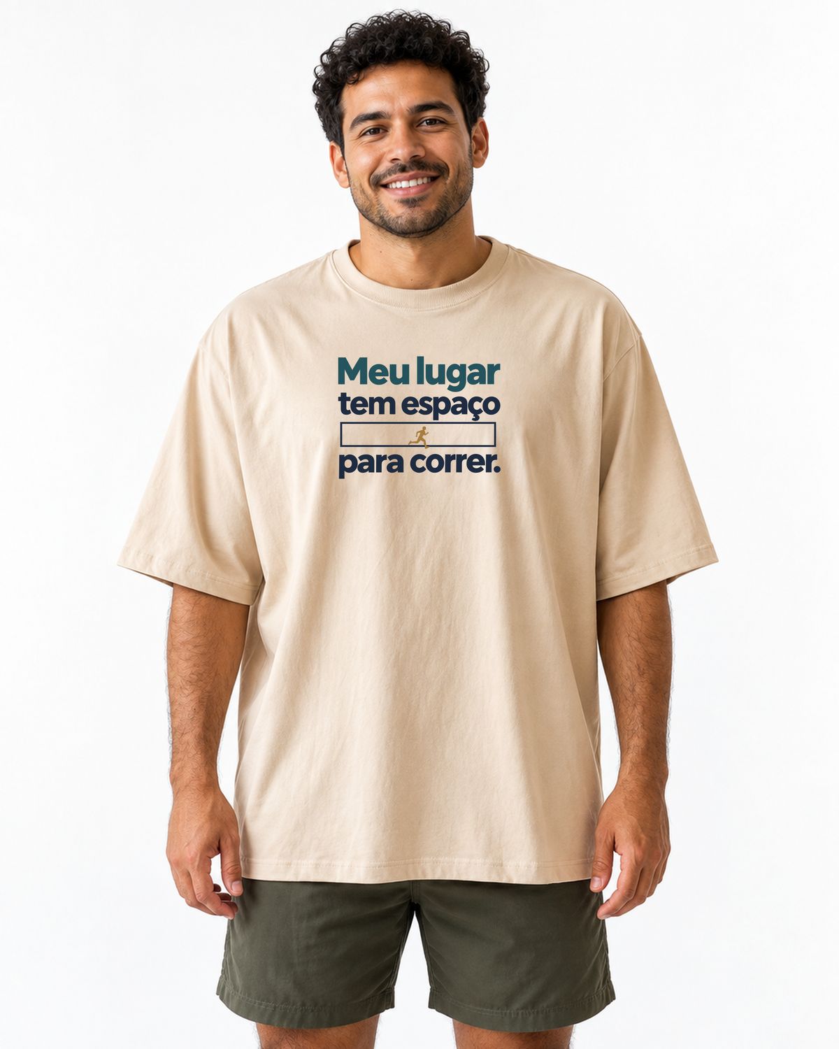 Camiseta Oversized - Lugar para Correr - IMG01 - Areia