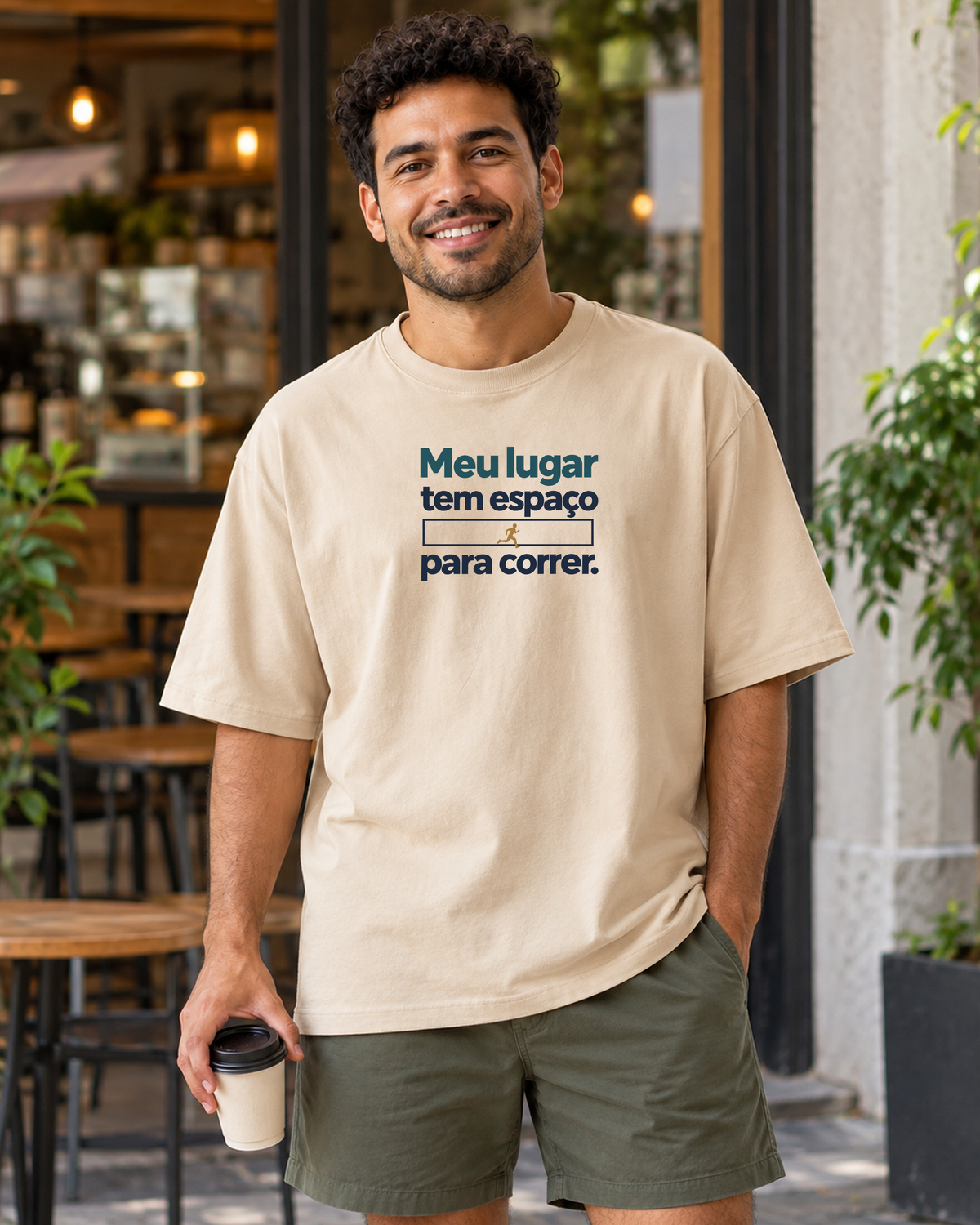 Camiseta Oversized - Lugar para Correr - IMG03 - Areia