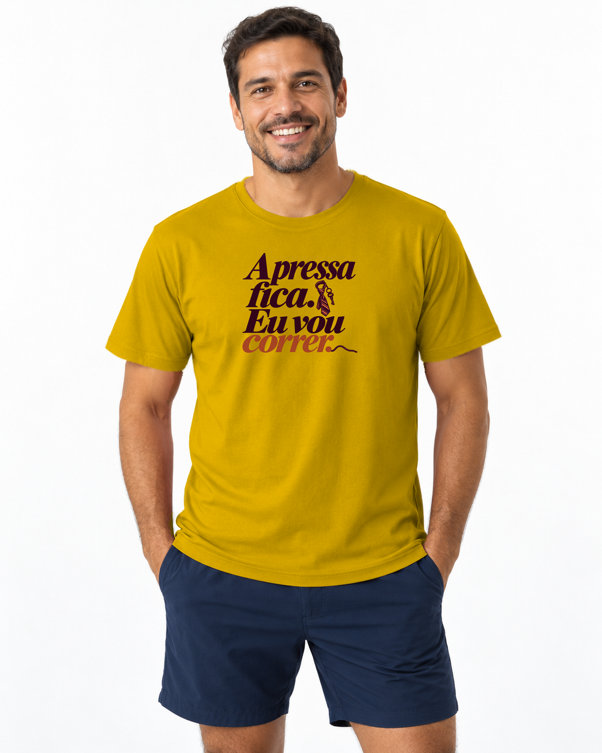 Camiseta Unissex - Pressa Pendurada - IMG01 - Amarelo