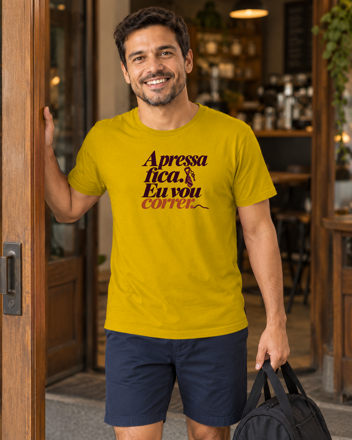 Camiseta Unissex - Pressa Pendurada - IMG03 - Amarelo