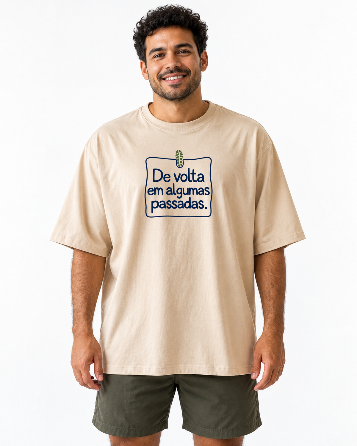 Camiseta Oversized - Aviso de Saída - IMG01 - Areia