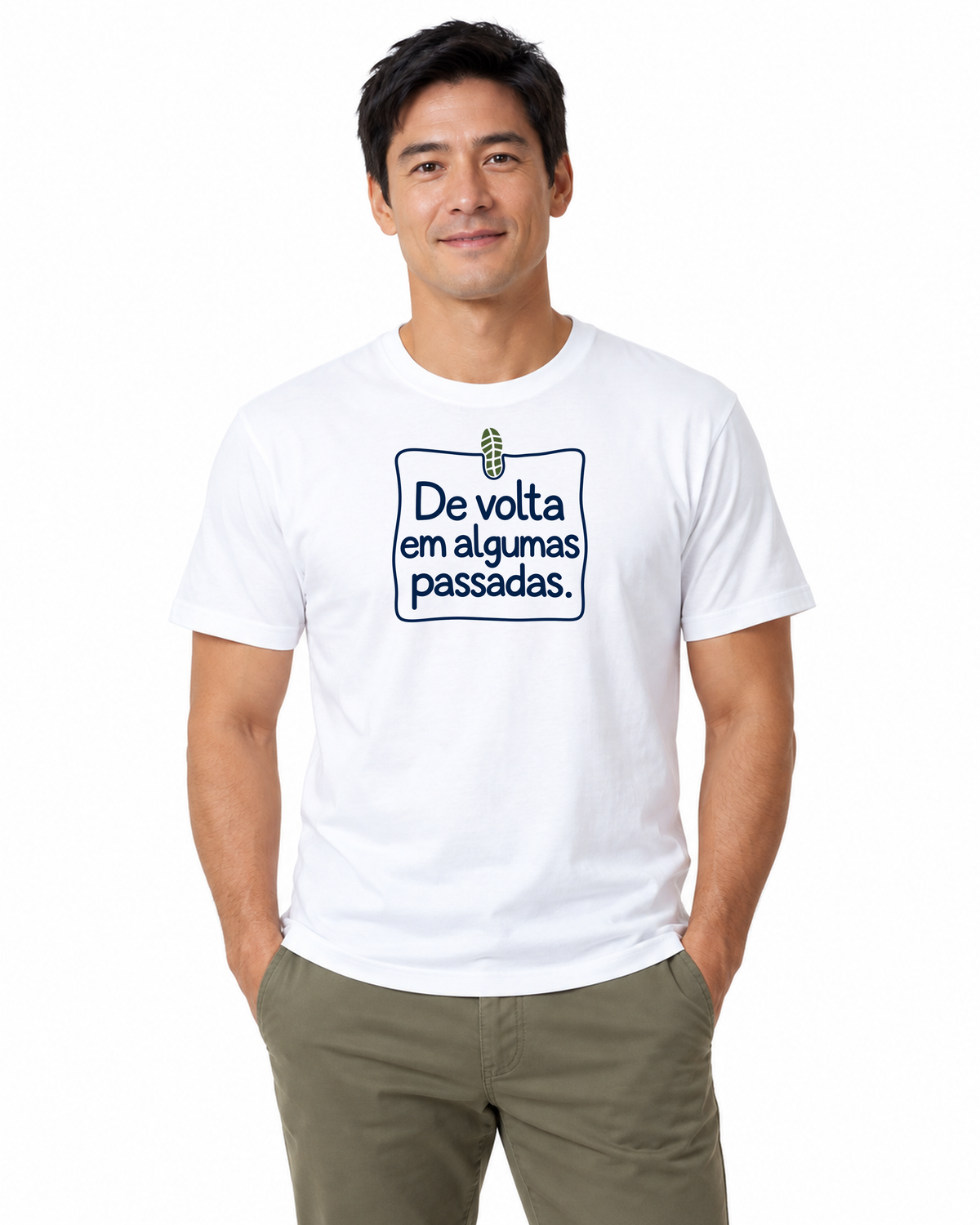 Camiseta Algodão Peruano - Aviso de Saída - IMG01 - Branca
