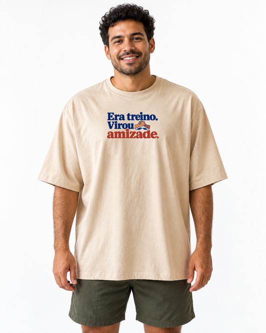 Camiseta Oversized - Amizade Salva - IMG01 - Areia