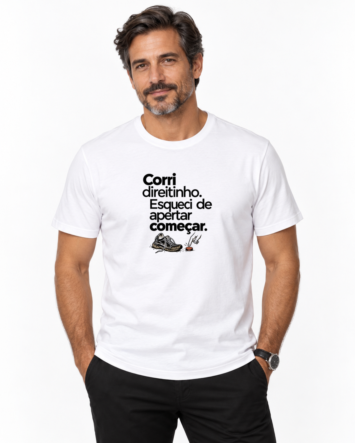 Camiseta Algodão Peruano - Botão Esquecido — foto com modelo