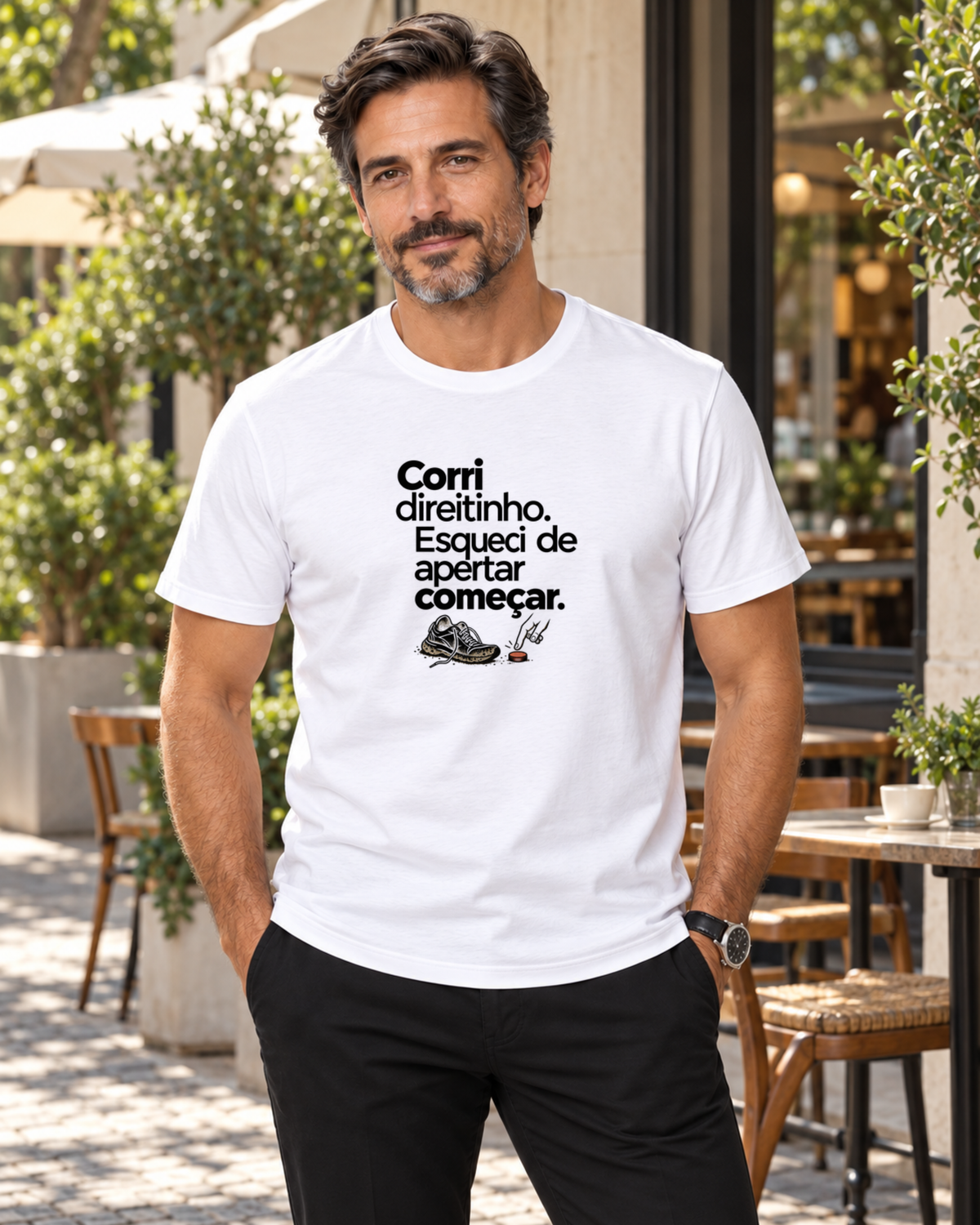 Camiseta Algodão Peruano - Botão Esquecido — foto com modelo