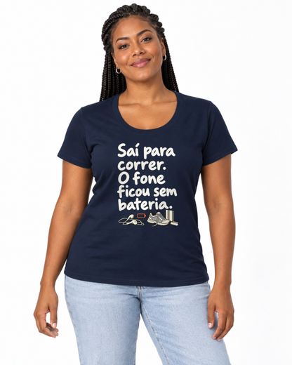 Camiseta Algodão Peruano - Fone Sem Carga — foto com modelo