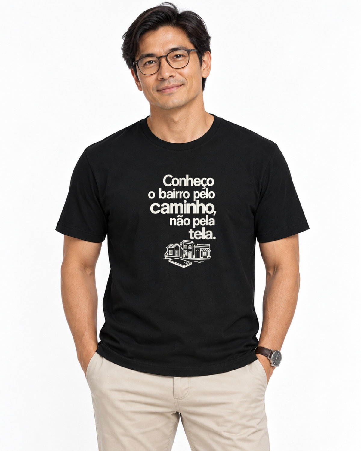 Camiseta Algodão Peruano - Caminho Sem Tela — foto com modelo