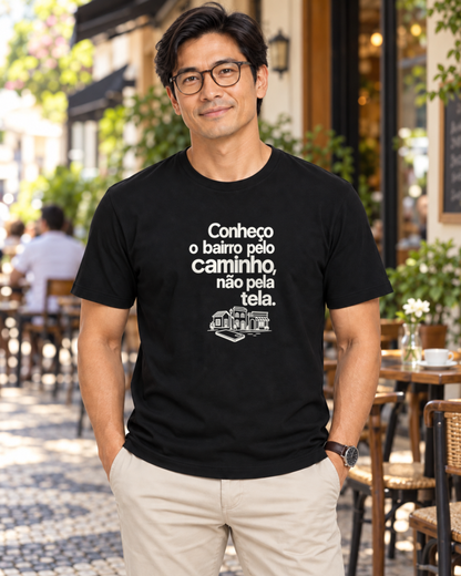 Camiseta Algodão Peruano - Caminho Sem Tela — foto com modelo