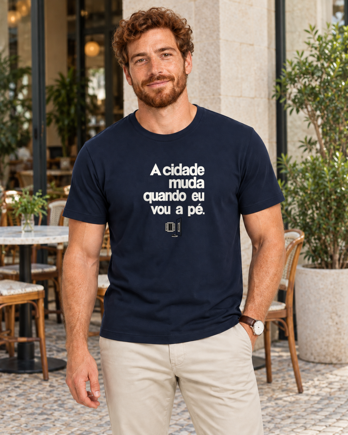 Camiseta Algodão Peruano - Outro Olhar — foto com modelo