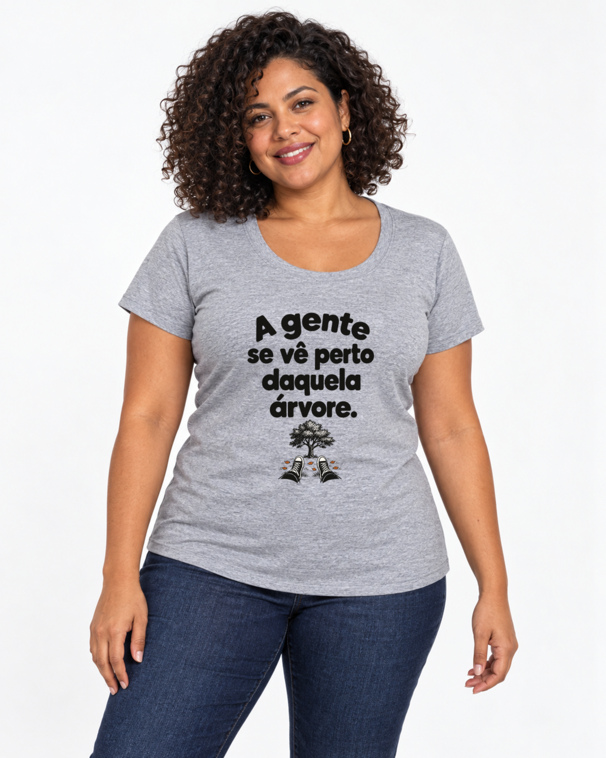 Camiseta Unissex - Ponto de Encontro — foto com modelo