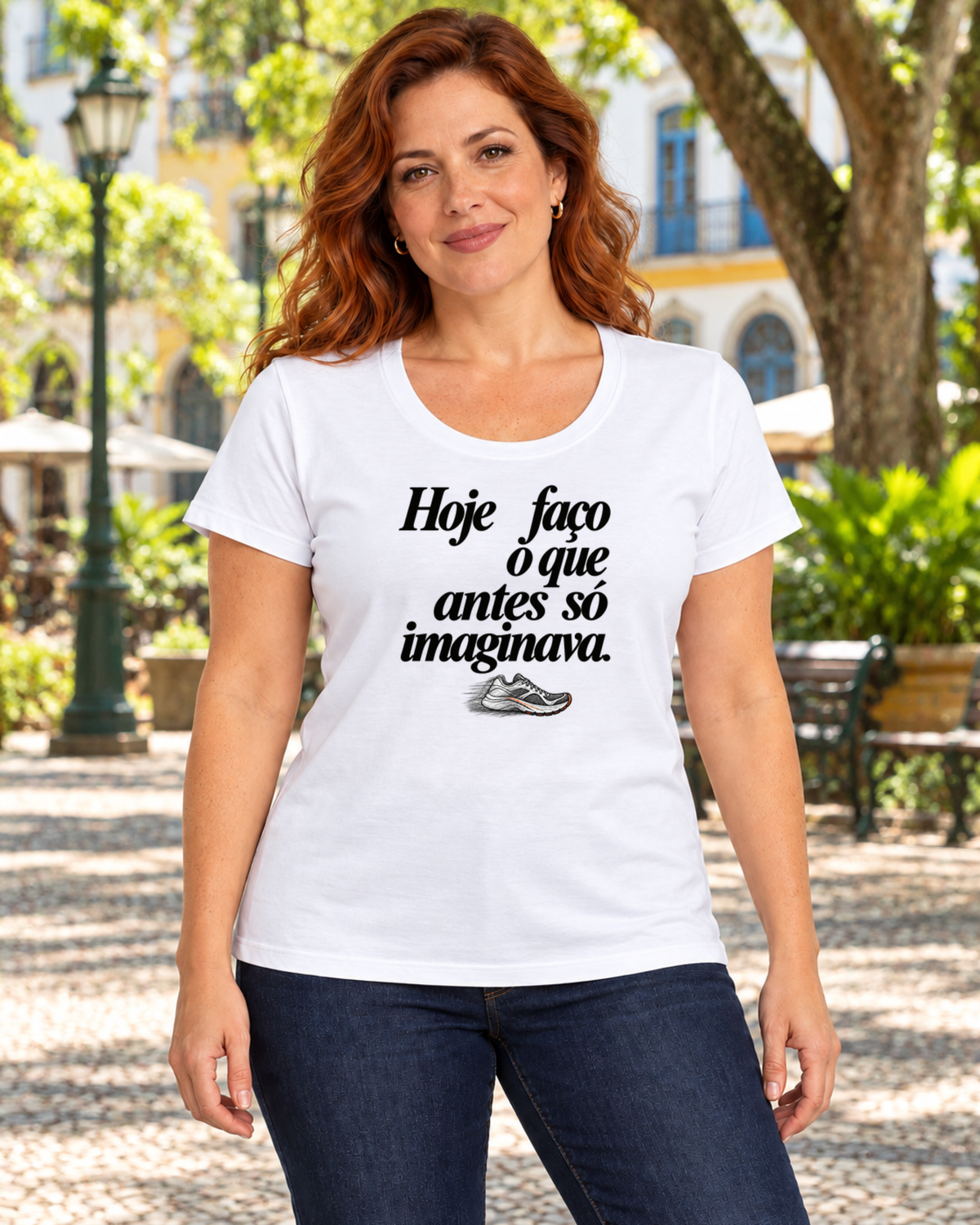 Camiseta Algodão Peruano - Passo que Antes Faltava — foto com modelo