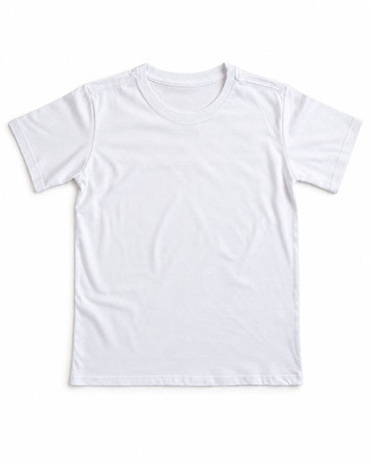 Camiseta Infantil Essencial Entrevoltas lisa Branca – hero frontal