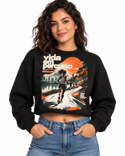 Cropped moletom - Vida em Percurso