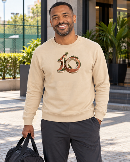 Suéter Moletom - Dez Redondo, cor Bege, modelo masculino, ambiente