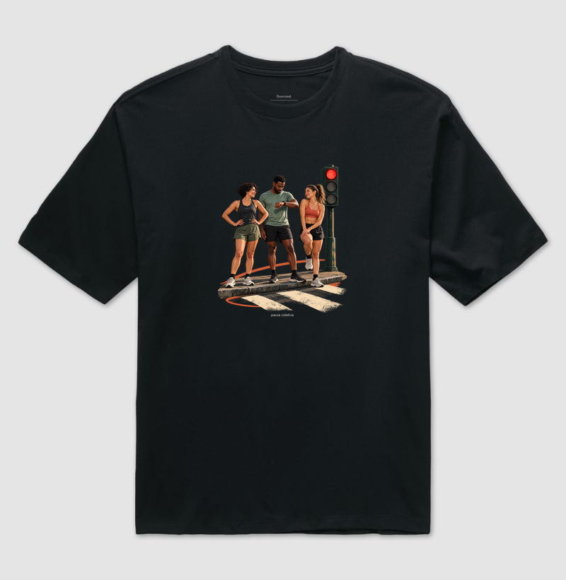Camiseta Oversized - Semáforo Vermelho