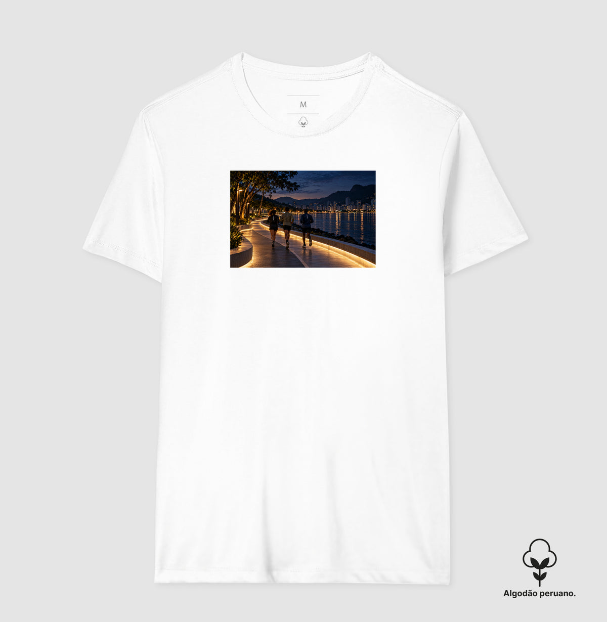 Camiseta Algodão Peruano - Noite Refletiva, Masculino, Branca