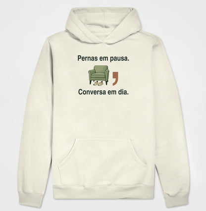 Moletom com Capuz - Pernas em Pausa, Off White