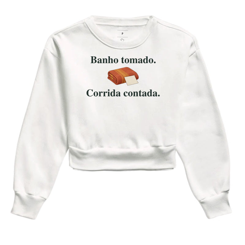 Moletom Cropped - História Contada, Branca