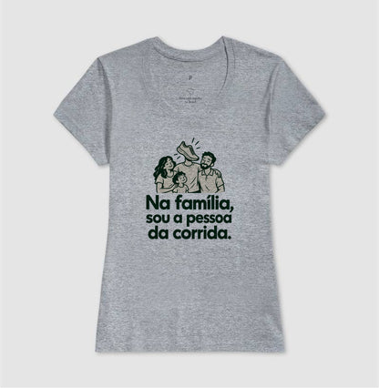 Camiseta Unissex - Sobrenome Corrida, Feminino, Cinza